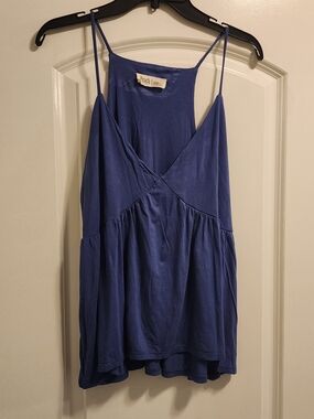 Peach Love California Blue Spaghetti-Strap Camisole Tunic Sz XL Boho Beach